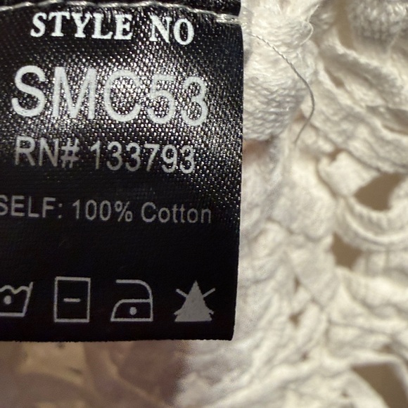 POL BOHO crochet white vest with fringe one size small medium large nwot - Picture 3 of 6